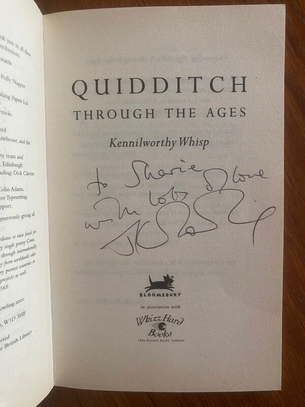 Quidditch Through the Ages, inscribed title page